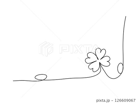 Floral corner frame, one line drawing animation. Video clip with alpha channel. 126609067