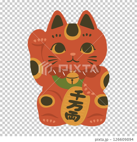 Red maneki-neko illustration Red maneki-neko illustration 126609894