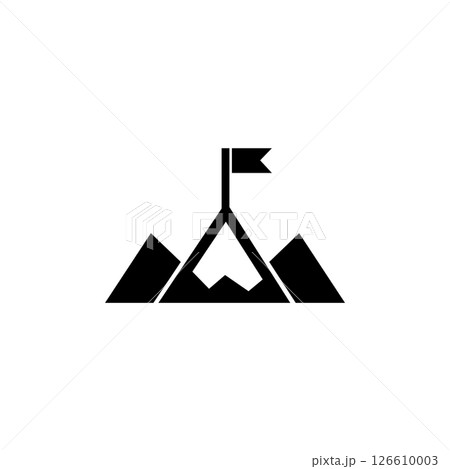 Simple black vector icon of a mountain peak...のイラスト素材 [126610003] - PIXTA