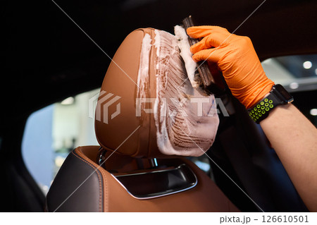 Demonstration of an Expert Car Interior Cleaning Process in Action with Every Detail Considered Demonstration of an Expert Car Interior Cleaning Process in Action with Every Detail Considered 126610501