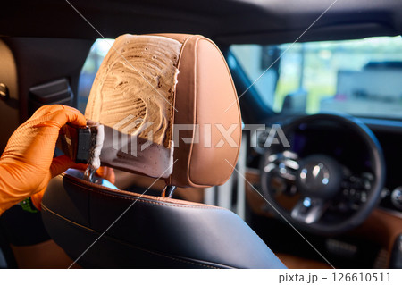 Demonstration of an Expert Car Interior Cleaning Process in Action with Every Detail Considered Demonstration of an Expert Car Interior Cleaning Process in Action with Every Detail Considered 126610511