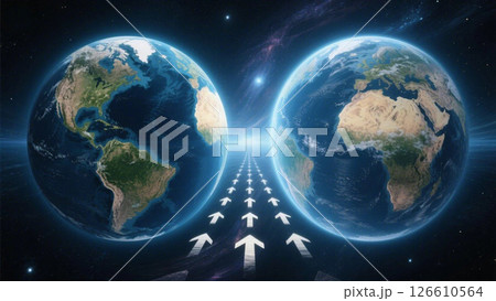 地球の進む未来　2つの地球 126610564