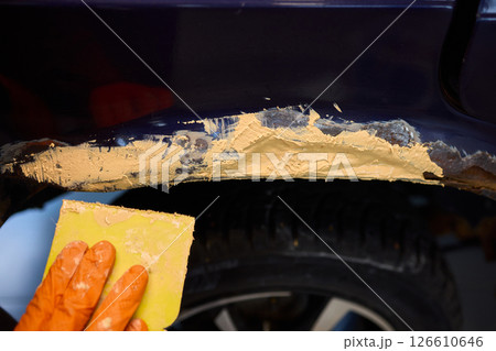 The Auto Body Repair Process includes proper Putty Application techniques and effective methods The Auto Body Repair Process includes proper Putty Application techniques and effective methods 126610646