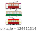 数種の路面電車のベクターイラスト 126611314