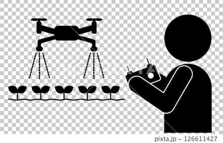 操作農業無人機的人員的象形圖 操作農業無人機的人員的象形圖 126611427