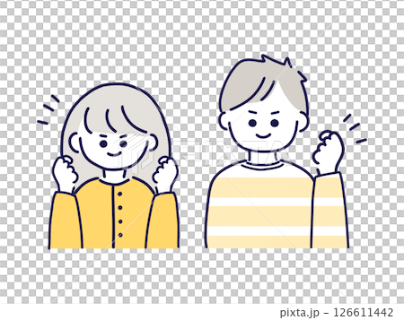 歡呼的男人和女人,上身 歡呼的男人和女人,上身 126611442