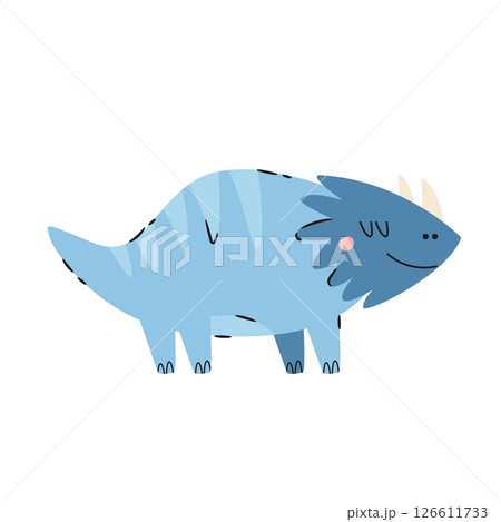 Illustration of adorable cartoon triceratops dinosaur isolated on white background Illustration of adorable cartoon triceratops dinosaur isolated on white background 126611733