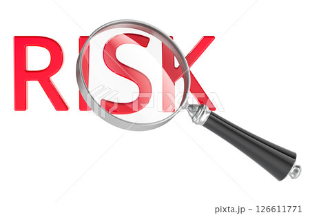 Risk Under Magnifying Glass. 3D rendering 126611771
