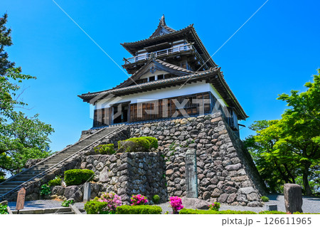 青空と丸岡城 福井県坂井市 126611965