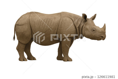 クロサイの横向き全身図 126611981