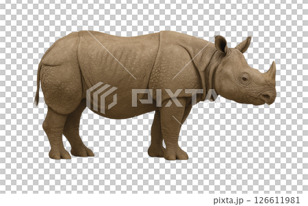 クロサイの横向き全身図 126611981