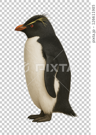 Rockhopper penguin full body side view 126611985