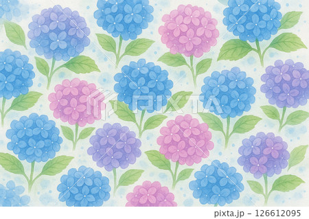 紫陽花のカラフルな背景 126612095