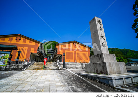 越前大仏の石標と参道 福井県勝山市 126612115