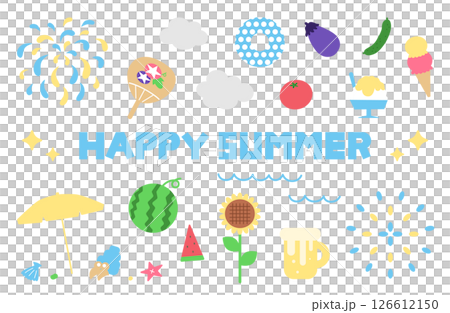 夏のイラスト素材セット 126612150