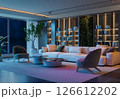 Modern Oasis: Living Room with a Vertical Garden 126612202
