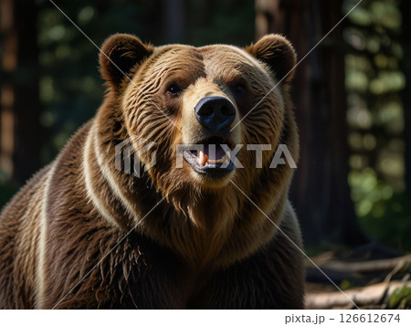 カナダの森林のグリズリー 126612674