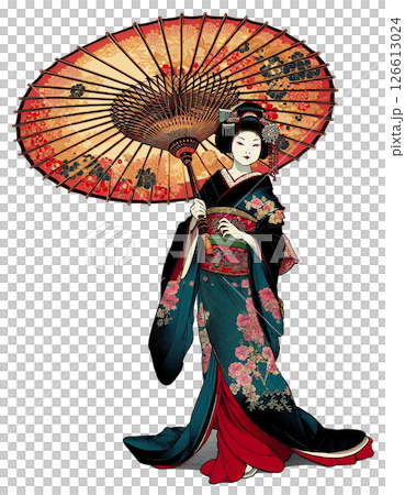 日本京都五花街着物の女 日本京都五花街着物の女 126613024