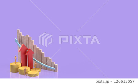 The Arrow gold coins and chart for Business concept 3d rendering. The Arrow gold coins and chart for Business concept 3d rendering. 126613057