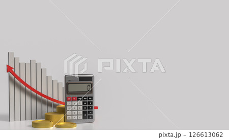 The Calculator and coins for business concept 3d Rendering. 126613062