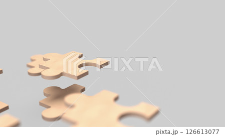 The jigsaw puzzle game for Business or  Teamwork concept 3d Rendering. 126613077