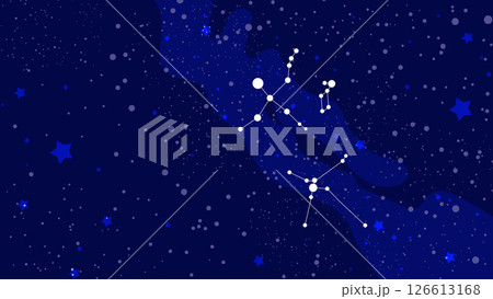 夏の大三角と天の川、星座のイラスト背景 126613168