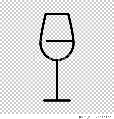 酒杯簡單線圖標 酒杯簡單線圖標 126613172