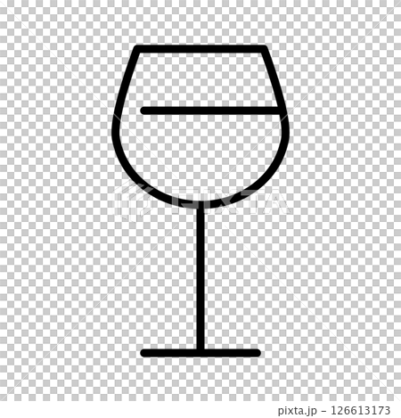 酒杯簡單線圖標 酒杯簡單線圖標 126613173