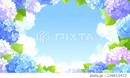 紫陽花　青空　コピースペース 126613472