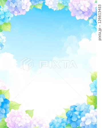 紫陽花　青空　コピースペース 126613483
