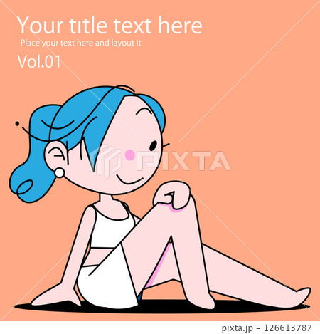可愛い女性のちびキャラの美容などのポーズのベクター画像 126613787
