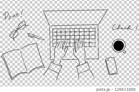 在電腦上學習和工作的圖像插圖 126613880