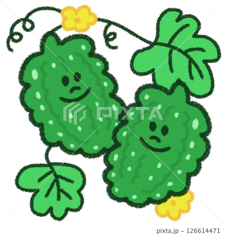 かわいいゴーヤのイラスト かわいいゴーヤのイラスト 126614471