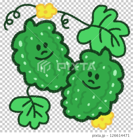 かわいいゴーヤのイラスト かわいいゴーヤのイラスト 126614471
