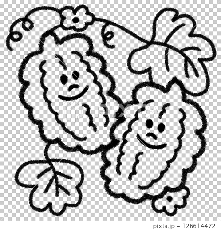 かわいいゴーヤのイラスト (モノクロ) かわいいゴーヤのイラスト (モノクロ) 126614472