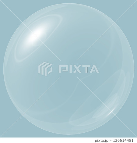バブル球体　透明png　シンプルなイラスト背景素材　ツルツル立体ボール　シャボン玉 126614481