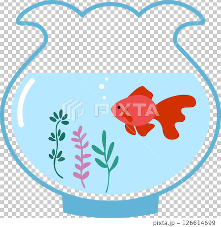 可愛い金魚鉢のイラスト素材 可愛い金魚鉢のイラスト素材 126614699
