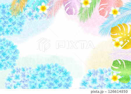 あじさい　夏　水彩　和柄　背景 126614850