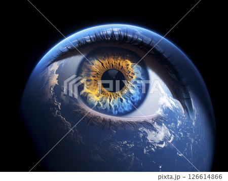 目と地球 AI生成画像   目と地球 AI生成画像   126614866