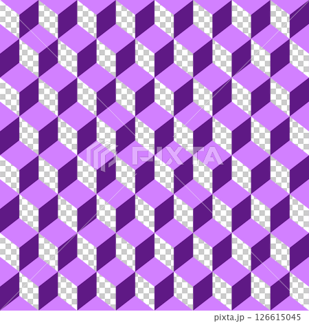 Seamless background material with rows of cubes. Swatch compatible. Rectangle texture. Purple. 126615045