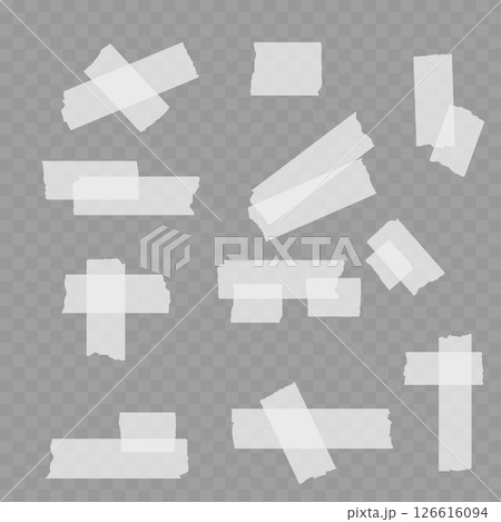 Realistic Single Beige Adhesive Tape Piece on Transparent Background. Vector Realistic Single Beige Adhesive Tape Piece on Transparent Background. Vector 126616094