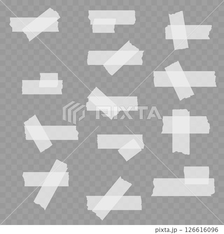 Realistic Single Beige Adhesive Tape Piece on Transparent Background. Vector Realistic Single Beige Adhesive Tape Piece on Transparent Background. Vector 126616096