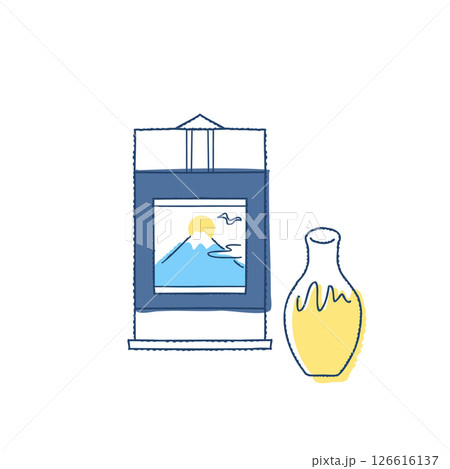 掛け軸と壺 126616137