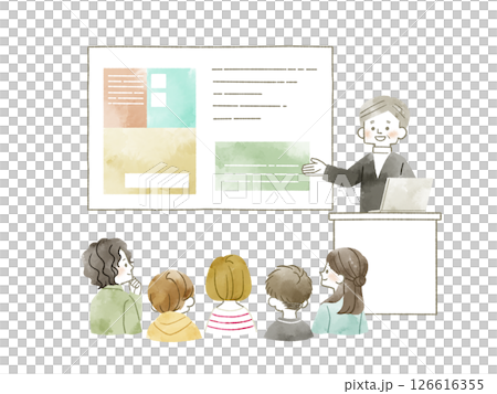 參加研討會的人們 — 水彩畫 參加研討會的人們 — 水彩畫 126616355