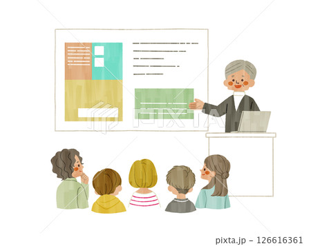セミナーを受ける人々-ガッシュ セミナーを受ける人々-ガッシュ 126616361