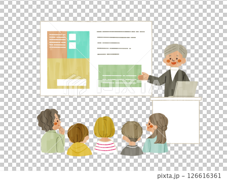 セミナーを受ける人々-ガッシュ セミナーを受ける人々-ガッシュ 126616361