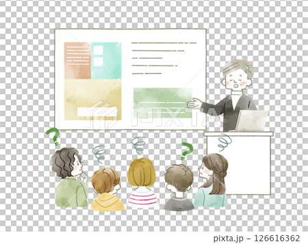 People who can't keep up with the lecture - watercolor 126616362