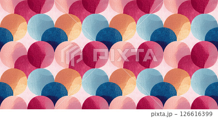 手描き風のカラフルな幾何学模様のシームレスパターン 手描き風のカラフルな幾何学模様のシームレスパターン 126616399