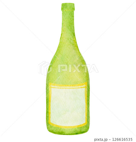 ワイン　白ワイン　飲み物　水彩　イラスト 126616535