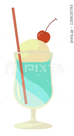 シンプルなソーダフロートのイラスト 126616793